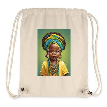 Afro Portrait Child Bright Color - Stanley/Stella Recycled Gym Bag - natural - Front