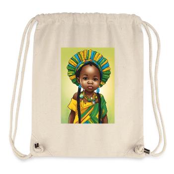 Afrikanisches Mädchen im bunten Frost - Stanley/Stella recycelter Gym Bag - Naturweiß - Vorne