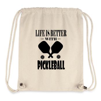 La vie est meilleure avec le pickleball - Sac à cordon recyclé Stanley/Stella - blanc naturel - Devant