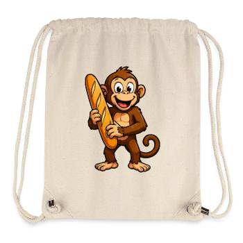 Monkey with baguette - Stanley/Stella Recycled Gym Bag - natural - Front