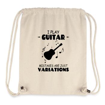 Je joue la guitare, les erreurs ne sont que des variations - Sac à cordon recyclé Stanley/Stella - blanc naturel - Devant