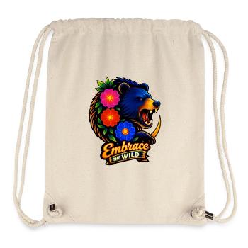 Wilderness Embrace with Flowers - Stanley/Stella Recycled Gym Bag - natural - Front