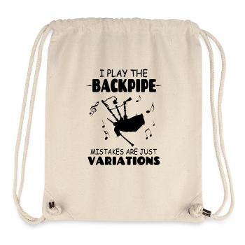 Je joue le backpipe, les erreurs ne sont que des variations - Sac à cordon recyclé Stanley/Stella - blanc naturel - Devant