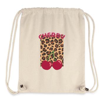 Leopard-look cherries - Stanley/Stella Recycled Gym Bag - natural - Front