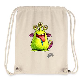 Green Three-Eyed Monster - Stanley/Stella Recycled Gym Bag - natural - Front