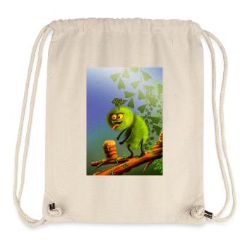 Funny Green Climbing Monster - Stanley/Stella Recycled Gym Bag - natural - Front