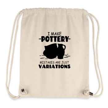 I_Make_Pottery_Mistakes_Are_Just_Variations - Sac à cordon recyclé Stanley/Stella - blanc naturel - Devant
