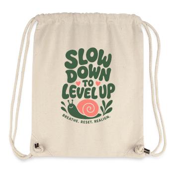 Slow Down To Level Up Quote - Stanley/Stella Recycled Gym Bag - natural - Front