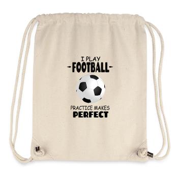 I_Play_Football_Practice_Makes_Perfect - Sac à cordon recyclé Stanley/Stella - blanc naturel - Devant