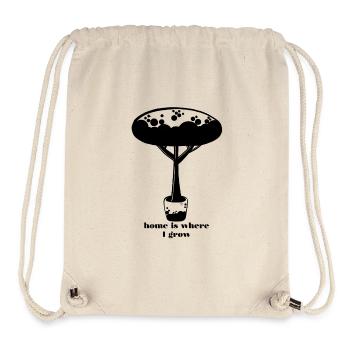 C’est chez moi que je grandis | Conception d’arbre en pot - Sac à cordon recyclé Stanley/Stella - blanc naturel - Devant
