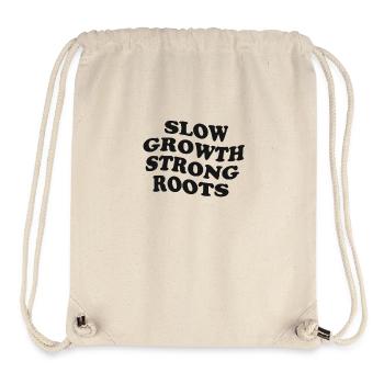 Slow Growth, Strong Roots –Friendly Reminder Black - Stanley/Stella recycelter Gym Bag - Naturweiß - Vorne