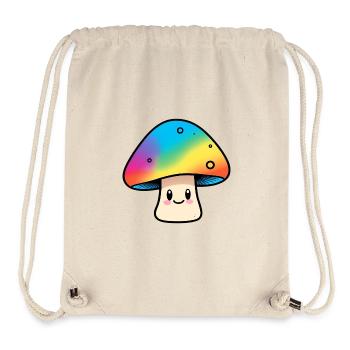 Conception des champignons arc-en-ciel Kawaii - Sac à cordon recyclé Stanley/Stella - blanc naturel - Devant