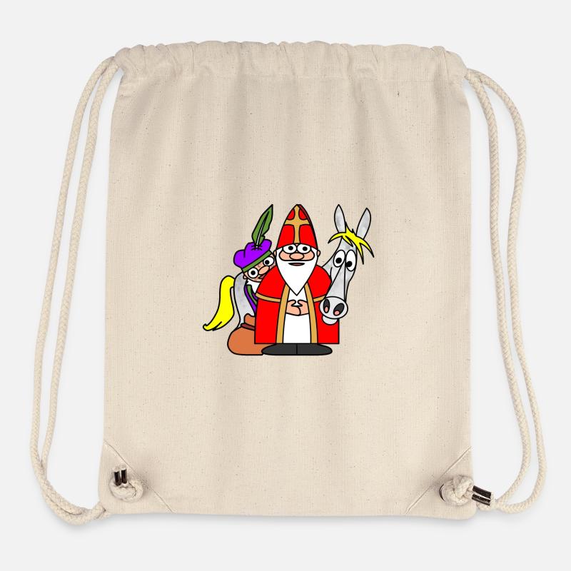 Sinterklaas mit Piet und Pferd Abenteuer-Trio - Stanley/Stella recycelter Gym Bag - Naturweiß