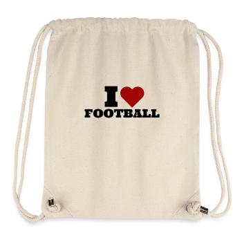I LOVE FOOTBALL - Stanley/Stella recycelter Gym Bag - Naturweiß - Vorne
