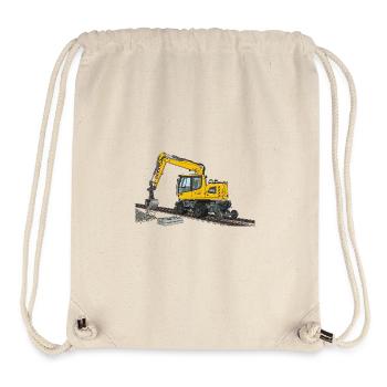 Zweiwegebagger Bagger Gleisbau - Stanley/Stella recycelter Gym Bag - Naturweiß - Vorne