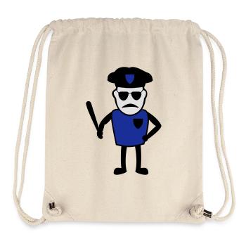 Policeman avec matraque - Sac à cordon recyclé Stanley/Stella - blanc naturel - Devant