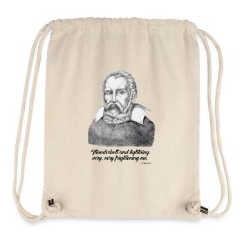 Galileo Quotes - Thunder & Lightning - Science - Sac à cordon recyclé Stanley/Stella - blanc naturel - Devant