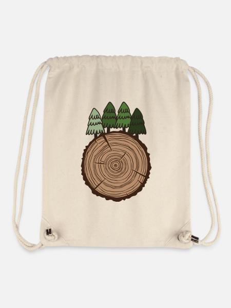 Wooden log with small forest - Stanley/Stella Recycled Gym Bag - natural