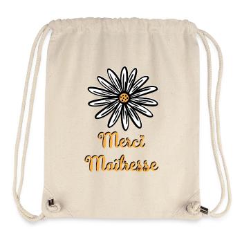 merci maitresse avec une fleur - Sac à cordon recyclé Stanley/Stella - blanc naturel - Devant