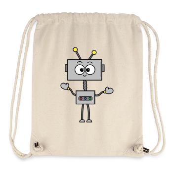 Roboter Robbie - Stanley/Stella recycelter Gym Bag - Naturweiß - Vorne