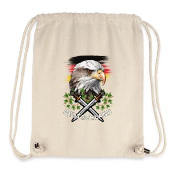 Deutschland Motiv mit Adler und Schwerter - Stanley/Stella recycelter Gym Bag - Naturweiß - Vorne