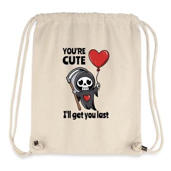 Cute Grim Reaper with romantic heart - Stanley/Stella Recycled Gym Bag - natural - Front