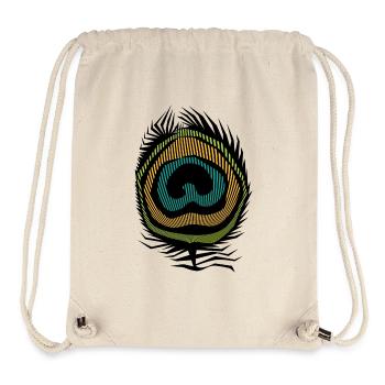 psychedelic Pfauenfeder PFAU bohemian schick 2024 - Stanley/Stella recycelter Gym Bag - Naturweiß - Vorne