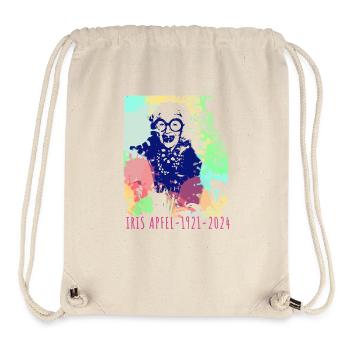 Illustration, bunt, Graffiti, Iris Apfel - Stanley/Stella recycelter Gym Bag - Naturweiß - Vorne