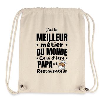 PAPA RESTAURATEUR - Sac à cordon recyclé Stanley/Stella - blanc naturel - Devant