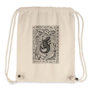 T-Shirt/Tasche zum Ausmalen, mexikanische Eidechse - Stanley/Stella recycelter Gym Bag - Naturweiß - Vorne