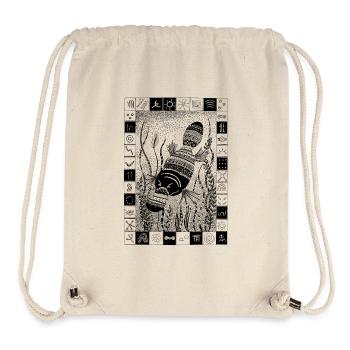 Coloriage T-shirt, motifs australiens - Sac à cordon recyclé Stanley/Stella - blanc naturel - Devant