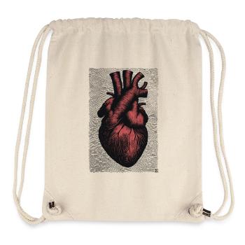 Heart Lithography - Stanley/Stella Recycled Gym Bag - natural - Front