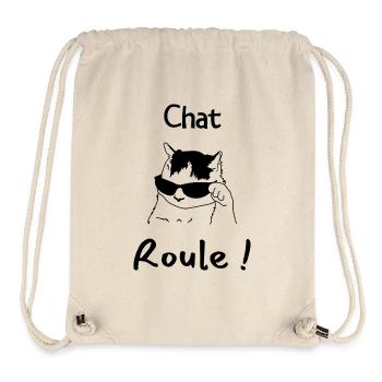 Katze rollt - Humorgeschenk es rollt - Stanley/Stella recycelter Gym Bag - Naturweiß - Vorne