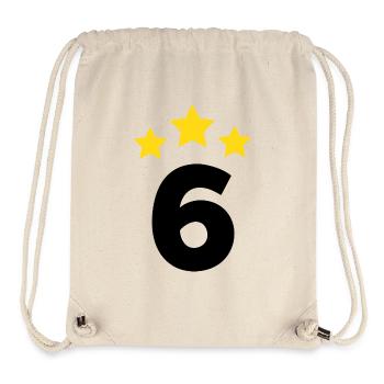 6 Year Star - 6th Anniversary Gift - Stanley/Stella Recycled Gym Bag - natural - Front