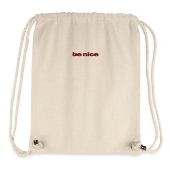 Be Nice – Dunkelrotes Statement-Design - Stanley/Stella recycelter Gym Bag - Naturweiß - Vorne