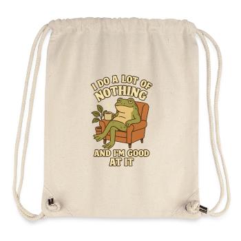 Café Cozy Lazy Frog - Sac à cordon recyclé Stanley/Stella - blanc naturel - Devant