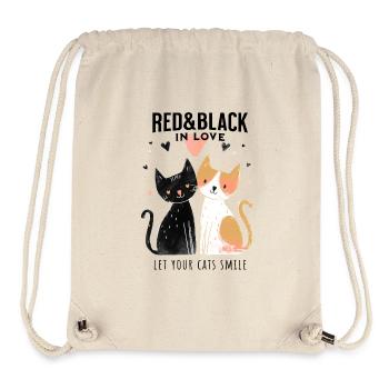 Verliebte Katzen Shirt – Süßes Katzenpaar mit Herz - Stanley/Stella recycelter Gym Bag - Naturweiß - Vorne