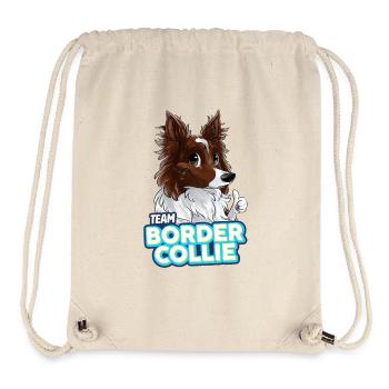 TEAM Border Collie Langhaar - Rot - Stanley/Stella recycelter Gym Bag - Naturweiß - Vorne