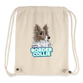 TEAM Border Collie Langhaar - Flieder - Stanley/Stella recycelter Gym Bag - Naturweiß - Vorne