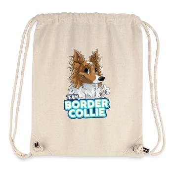 TEAM Border Collie Langhaar - Sand - Stanley/Stella recycelter Gym Bag - Naturweiß - Vorne