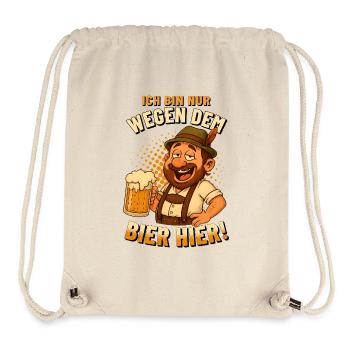 NUR WEGEN DEM BIER HIER Fest Männer Oktober - Stanley/Stella recycelter Gym Bag - Naturweiß - Vorne