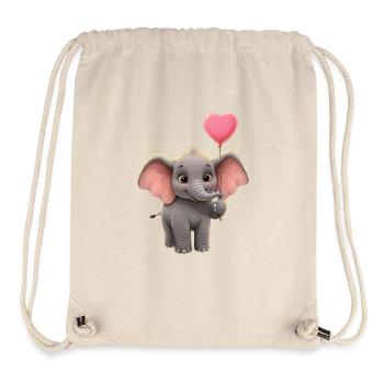 Niedlicher Elefantenbaby mit Herzballon - Stanley/Stella recycelter Gym Bag - Naturweiß - Vorne