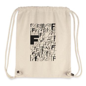Typo F – Conception de lettres pour les amateurs de polices de caractères - Sac à cordon recyclé Stanley/Stella - blanc naturel - Devant