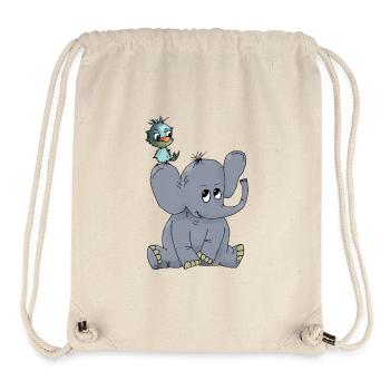 Elefant_mit_Vogel - Stanley/Stella recycelter Gym Bag - Naturweiß - Vorne
