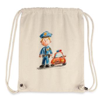 Policeman in children's cartoon - Stanley/Stella Recycled Gym Bag - natural - Front