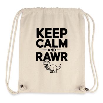 Reste calme et Rawr - Sac à cordon recyclé Stanley/Stella - blanc naturel - Devant