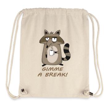 Gimme a Break! Müder Waschbär mit Kaffee - Stanley/Stella recycelter Gym Bag - Naturweiß - Vorne