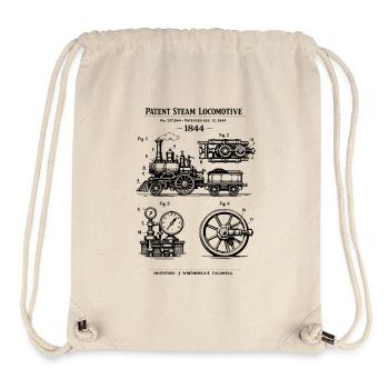 Vintage Dampflokomotiv-Bauplan - Stanley/Stella recycelter Gym Bag - Naturweiß - Vorne
