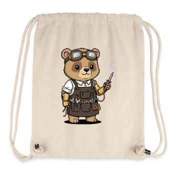 Bear Mechanic Steampunk Robotic Arm - Stanley/Stella Recycled Gym Bag - natural - Front