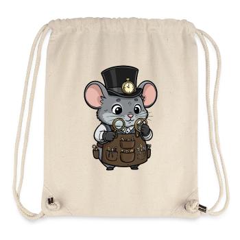 Mouse Watchmaker Steampunk Top Hat Watch - Stanley/Stella Recycled Gym Bag - natural - Front